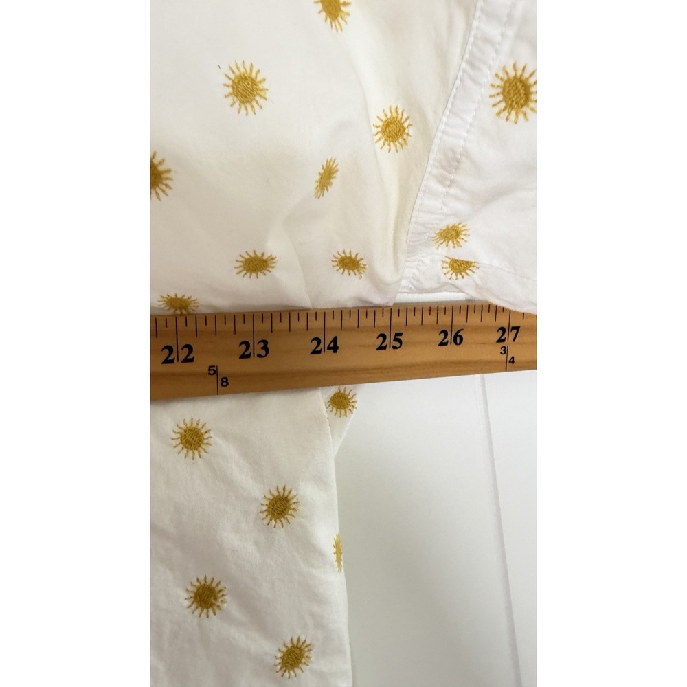 Madewell Sun Embroidered White & Yellow Courier Oversized Blouse Top Shirt S Sun - Picture 11 of 12
